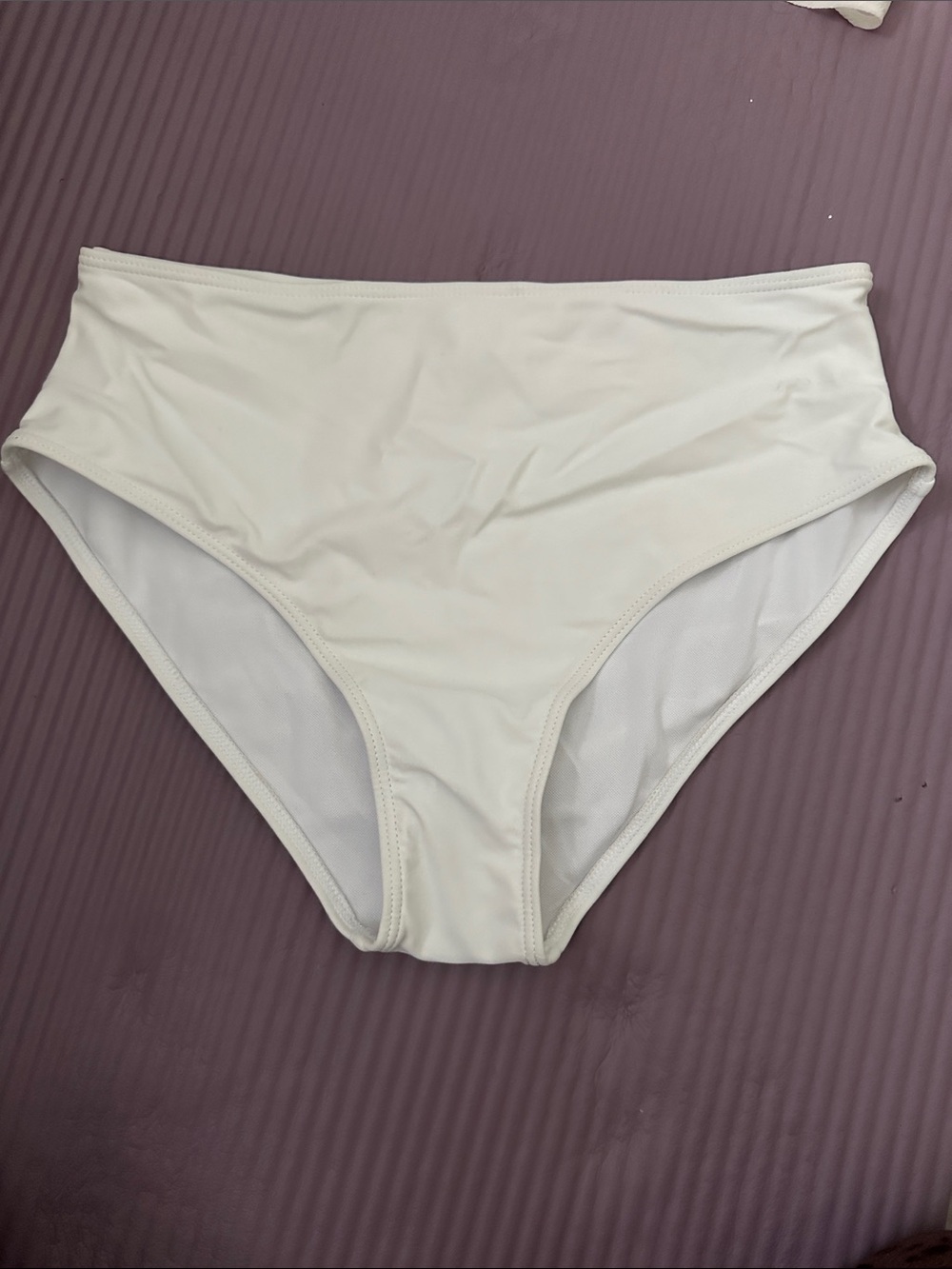 High-Waist Women's Swim Bottoms in Cream